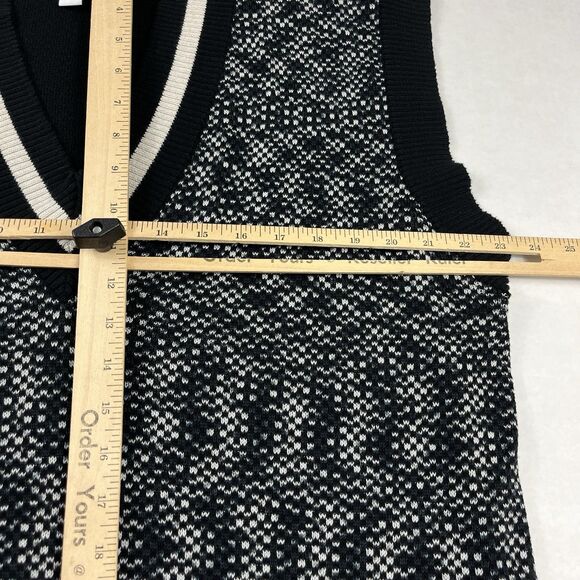 Autumn Cashmere Cotton Sweater Vest Black Tan Sleeveless Knit Casual - Picture 7 of 9